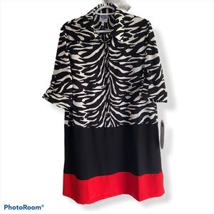 DG2 by Diane Gilman Zebra Print Midi Dress NWT